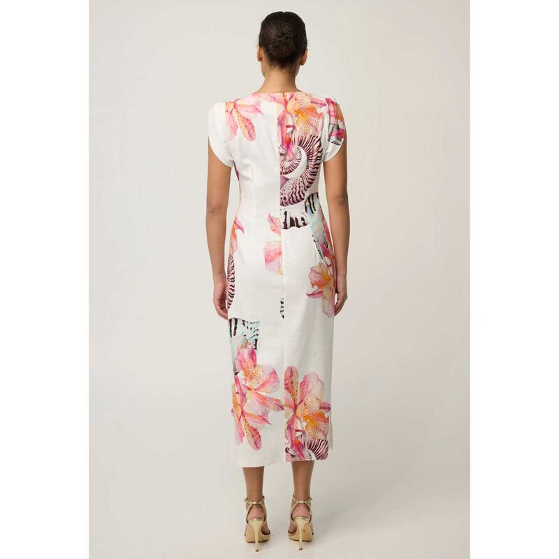 OnceWas Geneva Stretch Twist Detail Column Midi Dress image number 1
